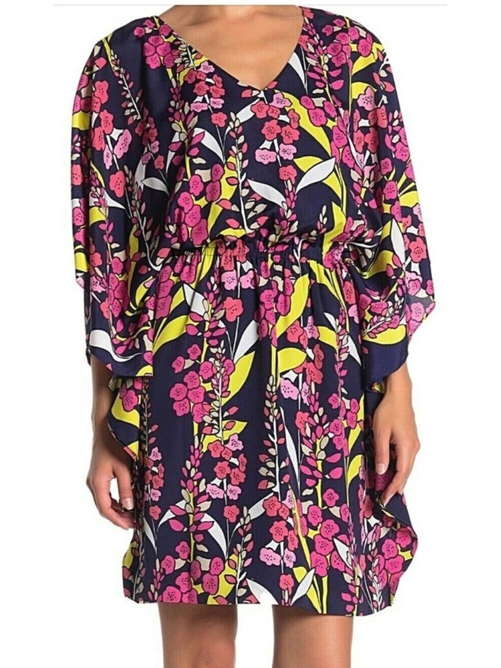 Trina Turk Sentiment Floral Mod Retro Resort Wear Dress Small